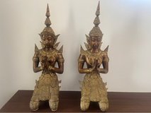 Pair of prayer statues in Okinawa, Japan
