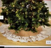 Cotton and Jute Ruffled Tree Skirt in Oswego, Illinois