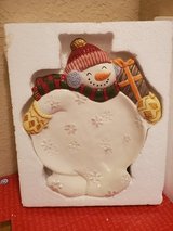 Fitz and Floyd 2003 Snowman Canapés, cookie or appetizer plate in Houston, Texas