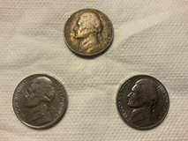 Nickel Coins 1964 D, 1989 P, 1991D in Camp Lejeune, North Carolina