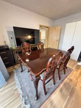 Wooden dining room set - table w 4 chairs in Ramstein, Germany