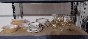 Pfaltzgraff Dishes/FireKing Cookware/Wine Glasses and Placemats in Fort Campbell, Kentucky