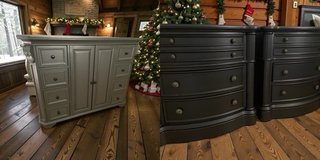 Large Tv Stand / Dresser & Nightstands 3pc Bedroom Set Solid Wood Black New in Kingwood, Texas