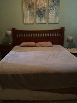 King Bed Set Headboard Mattress Boxspring & Rails Solid Wood in Kingwood, Texas