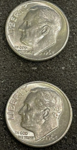 1962-D & 1964-D Roosevelt Dimes (90% Silver) in Grafenwoehr, GE
