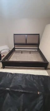 Large King Bed Set Tufted Headboard Footboard Rails & Slats Solid Wood Custom Painted Available in Kingwood, Texas