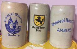Three Bavarian 1-Liter Beer Steins in Grafenwoehr, GE