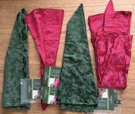 New! 90" Round Holiday Tablecloth - Red -OR- Olive Green Christmas Poinsettia pattern *$10 Each in Naperville, Illinois
