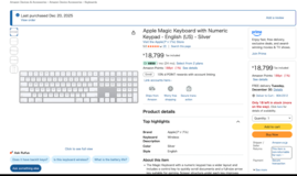 Apple Magic Keyboard w/Numeric Keypad (Unopened) in Okinawa, Japan