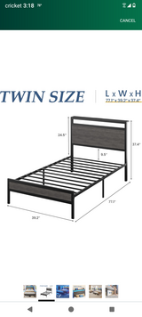 Twin bed frame in Fort Polk, Louisiana