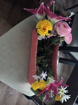 pink basket w/artificial flowers in Westmont, Illinois