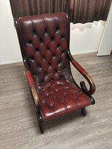 antique English leather chair in Okinawa, Japan