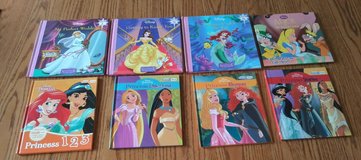 Lot of 8 Disney Princess Hard Cover Books in Plainfield, Illinois