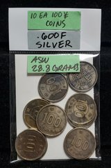 Japan .600F Silver 100 Yen Coins in Okinawa, Japan