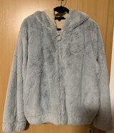 Sweet Rose (XL) Powder Blue Faux Fur Bomber Hooded Jacket in Ramstein, Germany
