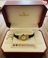 Beautiful Vintage Peugeot Women’s Watch Gift Set with Interchangeable Crystal-Accented Bezels in Warner Robins, Georgia