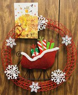 Beautiful Hanging Metal Christmas Card Holder Wreath ?? in Warner Robins, Georgia