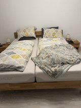 KROK WOOD Double Bed with 2 Bed Side Tables in Ramstein, Germany