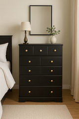 Large Tall Dresser / Chest Textured Black Satin 34x16x50 New in Houston, Texas