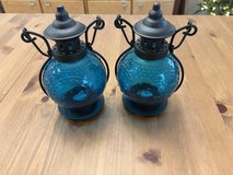 Blue Glass Hanging Tealight Lanterns in Camp Lejeune, North Carolina