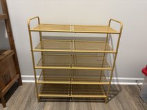 5-Tier Stackable Shoe Rack – Gold in Camp Lejeune, North Carolina