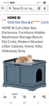 Litter box cabinet & jumbo non-stick litter pan in Camp Lejeune, North Carolina