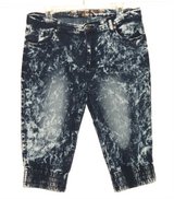 AQ American Quality Acid Wash Elastic Hem Stretchy Denim Jean Capris Woman's 16 in Plainfield, Illinois