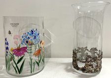 New! Glass 8" Vase w/Hand painted florals -OR- Vintage A. Court Bunny Rabbit Glass 9.5" Vas... in Chicago, Illinois