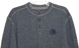 NEW Men's 2X Chicago Blackhawks NHL Heather Blue Henley Shirt in Joliet, Illinois