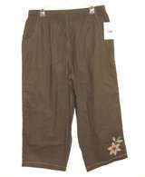 NEW Vintage Ms Lee Pull-On Drawstring Waist Olive Green Capris Woman's Large in Oswego, Illinois