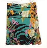 Vintage Carlisle Lined Floral Ruffle Hem Skirt in Woman's Size 6 Stretch in Morris, Illinois