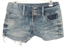 Almost Famous Cutoff Denim Jean Shorts w Side Slits Juniors 3 Stretch in Plainfield, Illinois