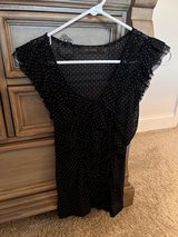 The Limited black & white polka dot sheer frilly blouse in Warner Robins, Georgia