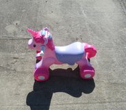 toddler unicorn riding horse electronics work light in horn walmart sale for $50.oo/ like new in Byron, Georgia