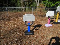 little tykes basketball goal one blue n one pink 2yrs old n up/$5.oo each adjustable height good... in Byron, Georgia