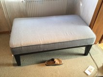 Grey Ottoman with Mahogany wood base in Stuttgart, GE