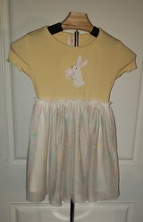 Wonder Nation Yellow (Easter) Bunny Rabbit Chiffon Short Sleeve Girls Dress (5T) in Sacramento, California