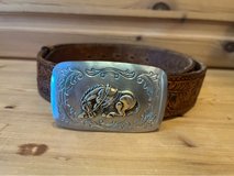 leather belt with horse buckle in Ramstein, Germany