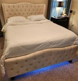 Queen Size Bed – Serta Mattress, Platform Headboard/Footboard, and Linens in Camp Lejeune, North Carolina