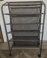 5-Tier 30-Pair Rolling Metal Mesh Double-Sided Shoe Rack/Storage in Sacramento, California