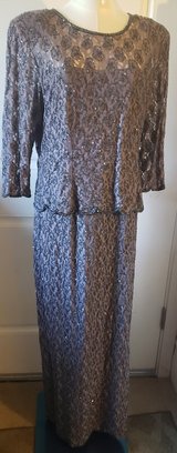 Sténay Dark Purple Sequin Evening Formal Long Sleeve Dress (Size 14) in Sacramento, California