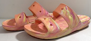 Men's 14 Crocs Classic Marbled Tie-Dye Slides - 2 strap Sandals *EUC* in Joliet, Illinois