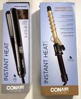 New! Conair Instant Heat Ceramic 1" Flat Iron *-OR-* 3/4" Curling Iron *$15 Each* in Naperville, Illinois