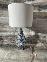 ? Elegant White & Blue Glass Lamp – Perfect for Any Room ? in Spring, Texas