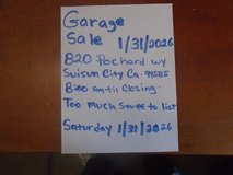 garage sale 1/31/2026 in Travis AFB, California