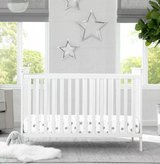 Delta Children Adley Convertible Crib with mattress - Bianca White in Camp Lejeune, North Carolina