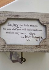 Enjoy the Little Things Decorative Wooden Keepsake Music Box with Key. Art Deco design. in Chicago, Illinois