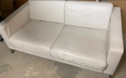 White leather love seat / couch in Stuttgart, GE