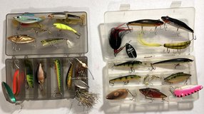 $25 per case Vintage Fishing Lure + case Bundle - Spoon Crankbait Spinnerbait in Chicago, Illinois