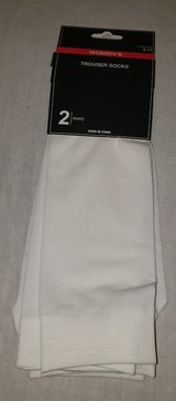 Women's White Trouser Socks (Size 6-11), 2-pair set in Sacramento, California